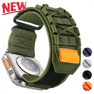 Rugged Military Nylon Strap Band For Apple Watch Ultra 2 Series 10 9 8 7 6 5 4 3 - Picture 1 of 17