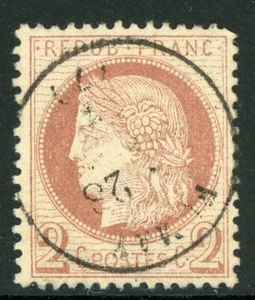 France Colonies 1870 Bordeaux Issue 2¢ Scott # 51 VFU H657 ⭐⭐ - Picture 1 of 2