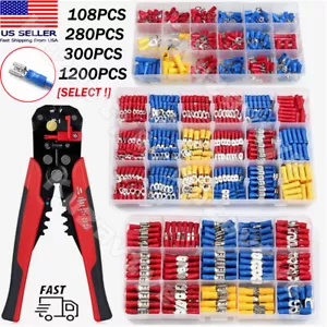 280/1200Pcs Assortment Insulated Electrical Wire Connectors Crimp Terminals Kit - Picture 1 of 46