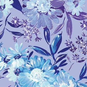 2/3 Yd Shimmering Twilight Silver Cotton Fabric Purple Benartex Bolt End - Picture 1 of 2