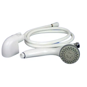 3 Function Main Stream White Aqua Jet Shower Head Pack With 1.5m Anti-Twist Hose - Picture 1 of 1