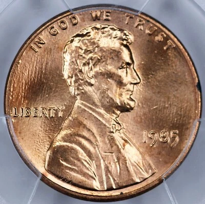 1985 PCGS MS67RD Lincoln Cent 45468887 - Image 1 of 3