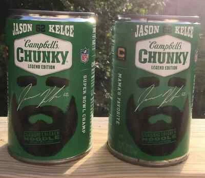 2 LATAS - Jason Kelce Campbells Chunky Legend Edition sopa Philadelphia Eagles NFL - Imagem 1 de 4