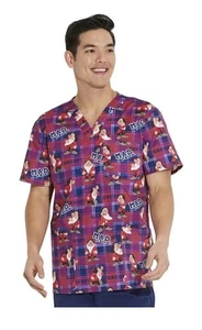 Cherokee Scrubs Disney Tooniforms Unisex V Neck Top Sz Large NEW. Grumpy - Picture 1 of 3