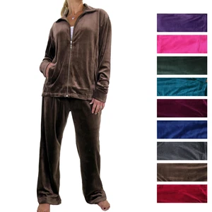 Ladies Plus Size Velour Tracksuit Set 2 Piece Jacket and Jogger Sizes 10-26 - Picture 1 of 69