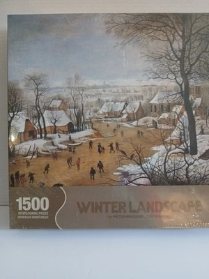 Springbok Puzzle Winter Landscape Peter Brughel 1500 Piece Ice Skaters New - Image 1 of 4