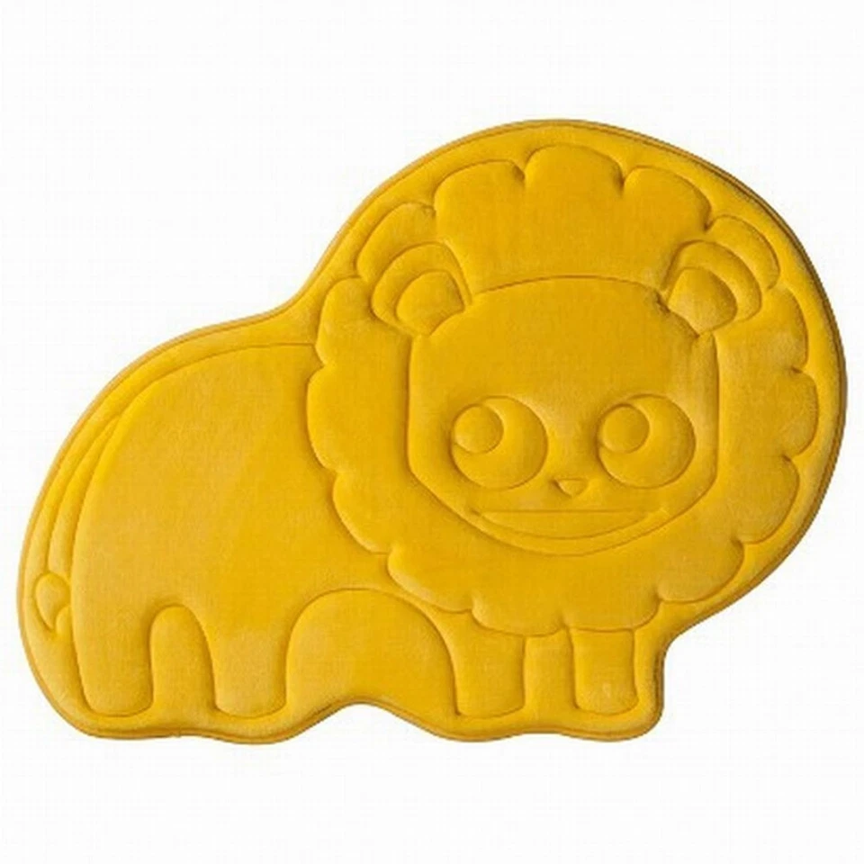 Luxurious Memory Foam Yellow Lion Bath Mat Skid Resistant Throw Rug 20x27 - Image 1 of 1