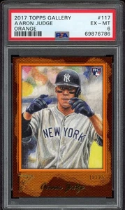 2017 Topps Gallery Aaron Judge tela arancione #117 (PSA 6) - Foto 1 di 1