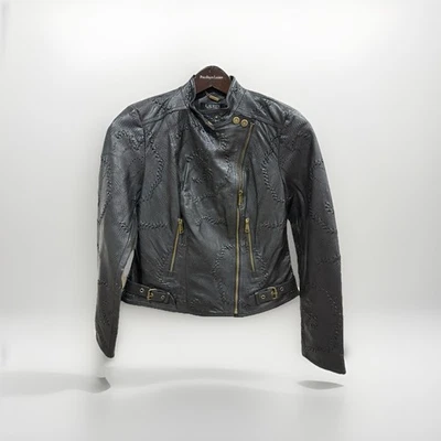 Ralph Lauren Black label  Jacket Leather Moto Biker Black size 2/ NWT /$795/RARE - Image 1 of 4