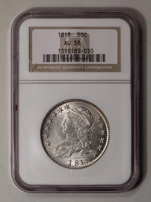 1818 Capped Bust, Lettered Edge 50C NGC AU58 - Image 1 of 4