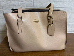 Bolso Tote Coach Cuero Beige Usado, Interior Tela Marrón - Imagen 1 de 12