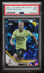 2021-22 Topps Chrome UCL Sapphire Edition Erling Haaland #200 PSA 9 MINT - Picture 1 of 3