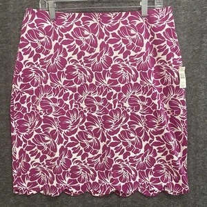 NEU Talbots Rock Damen 12 lila Blumen Jakobsmuschelsaum Bleistift Büro Karriere adrett - Bild 1 von 8