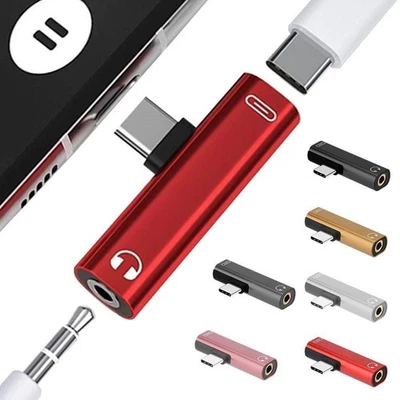 2 in 1 Type-C USB C to 3.5mm AUX Audio Headphone Jack Adapter Charger Cable New - Image 1 of 4