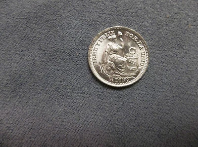 Peru 1/2 Dinero 1916 FG  BRILLIANT UNCIRCULATED GEM - Image 1 of 2