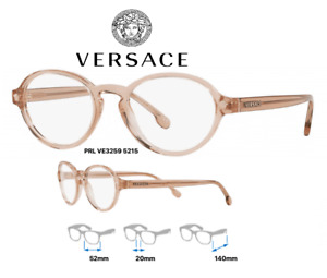 Versace VE3259 5215 Eyeglass Frames Transparent Light Brown 100% New/Authentic 