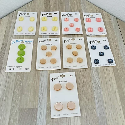 Button Lot Pacific & Le Bouton Multiple Colors Carded Sewing Craft Closures - Image 1 of 4