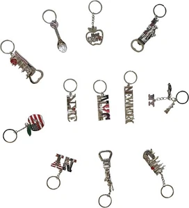 12er-Pack New York City Metall Schlüsselanhänger NYC Schlüsselring Souvenir Geschenk 4 Stck. Flaschenöffner - Bild 1 von 5