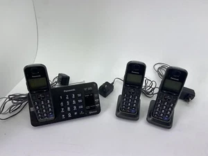 Panasonic KX-TGE 270 Home Phone System 3 Phones With Chargers Tested Working - Picture 1 of 5