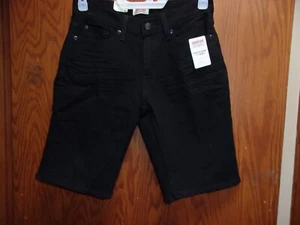 BRAND NEW MEN'S SIGNATURE by LEVIS FLAT FRONT ATHLETIC DEMIN 11" BLACK  SHORTS - Picture 1 of 4
