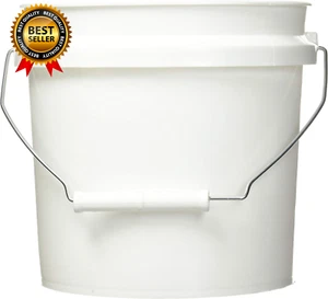 744456 Secchio/Contenitore per vernice in plastica bianca da 1 gallone - Foto 1 di 3