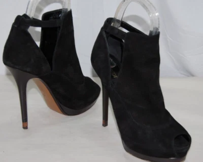 38/US8❤️ FENDI 麂皮绒皮革“Spuntino Camoscio”高跟鞋高跟鞋凉鞋靴 — 第 1/4 张图片