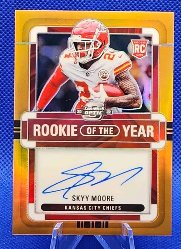 2022 Panini Contenders Optic Skyy Moore RC Auto Orange Prizm SP /50 Chiefs - Image 1 of 2