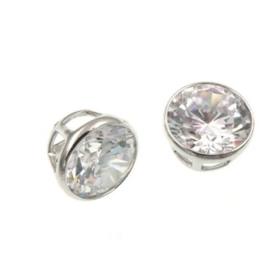 ORECCHINI PUNTI LUCE SOLITARIO 4 MILLIMETRI IN ARGENTO 925 RODIATO IN ORO BIANCO - Immagine 1 di 4