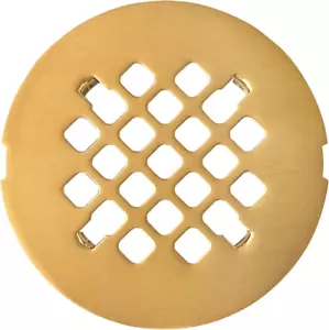 4 ¼” Brushed Gold Snap-In Shower Drain Cover - Gold Replacement - 4.25" OD Showe - Picture 1 of 12