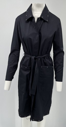 HERMÈS Abito Hermes 2022 SS blu navy cotone manica lunga borchie taglia 40