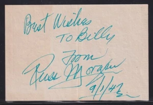 Russ Morgan, Big Band Leader and Musical Arranger, signed cover charge ticket - Picture 1 of 2