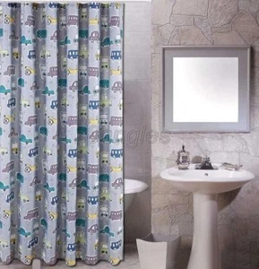 Modern Abstract Lovely Cartoon Car Pattern Bathroom Fabric Shower Curtains 8s850 - Picture 1 of 6