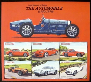 LESOTHO CAR STAMPS SHEET 2000 MNH THE AUTOMOBILE DODGE VIPER FERRARI PEGASUS - Picture 1 of 1