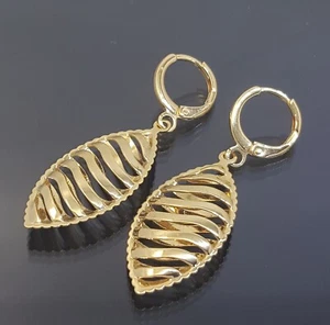 Atemberaubende filigrane italienische Marken-Ohrhänger 18 kt GF 45 mm mit Goldfüllung - Bild 1 von 9