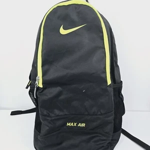 Nike Max Air Rucksack Schule Gym Training Sporttasche schwarz limettengrün RN#56323 - Bild 1 von 12