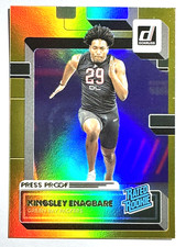 RATED ROOKIE CARD KINGSLEY ENAGBARE Packers 2022 Donruss GOLD HOLO Card #396