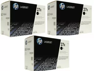 3 neue original werkseitig versiegelte HP 27X Tonerkartuschen schwarze Kartons SCHADEN - Bild 1 von 1
