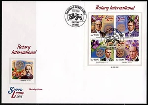 SIERRA LEONE 2015 ROTARY INTERNATIONAL HARRIS RUGGLES SHOREY SHEET FDC - Picture 1 of 1