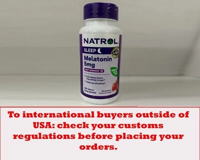 Melatonina 5 mg Sleep Aid 250 comprimidos de disolución rápida Foto 1 de 3