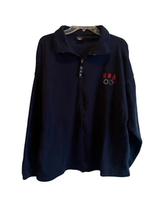 Chaqueta Pullover de Vellón Azul Marino Juegos Olímpicos de Estados Unidos 1/4 Cremallera Cómoda Acogedora Para Hombre XL USADA EN EXCELENTE ESTADO - Imagen 1 de 3