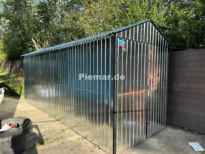 Blechgarage 2x5 mit Satteldach Garage KFZ Lager Container mit Aufbau | 18752!! - Bild 1 von 6