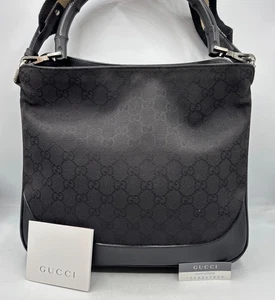 Echte CUCCI Near Mint 2WAY Schultertasche Handtasche Bambus Schwarz Italy - Bild 1 von 12