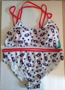 Undercurrent Juniors Graphic Strappy Bikini Star Flip Flops Large New with Tags - Picture 1 of 7