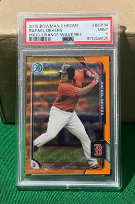 Bowman Chrome Rafael Devers Orange Wave Refractor 2015 como nuevo PSA 9 Foto 1 de 2