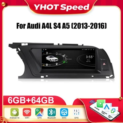 Android 14 64GB Car Stereo GPS Sat Nav Stereo CarPlay For Audi A4 B8 LHD 2013-2016 - Image 1 of 4