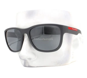 Prada Linea Rossa Sunglasses SPS 01U UFK-5L0 Matte Gray Rubber with Case - Picture 1 of 6
