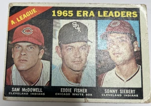 1966 Topps #222 AL 1965 ERA Leaders (McDowell /Fisher /Siebert) + 1969 Rookies - Bild 1 von 8