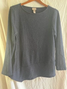 Chicos Pullover Größe 2 oder US Large schwarz Rippstrickpullover asymmetrisch - Bild 1 von 5
