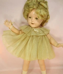 *Lovely Shirley Temple Composition Ideal 1934 All Original Clothes, Wig Set 18" - Picture 1 of 12