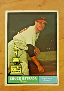 1961 Topps Chuck Estrada All-Star Rookie Baseball Card #395- EX - Picture 1 of 2